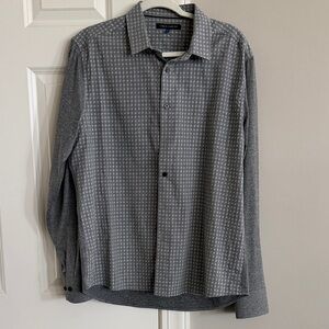 Vince Camuto Men's Gray Patterned Long-Sleeve Button-Down Shirt